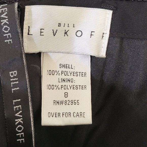 Bill Levkoff Dress Womens 8 Black Strapless Ruched Bodice Flowy Skirt - Picture 5 of 7